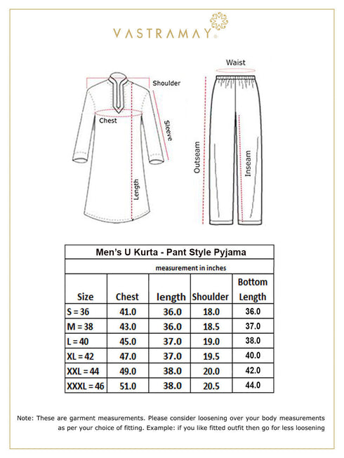 Men's Cream Silk Blend Curved Kurta Pant Set